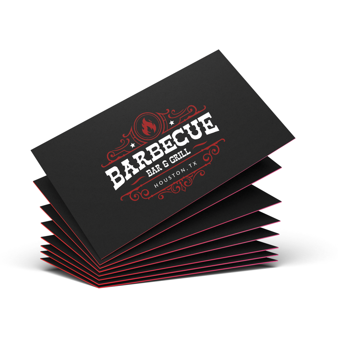 red triple layered business cards