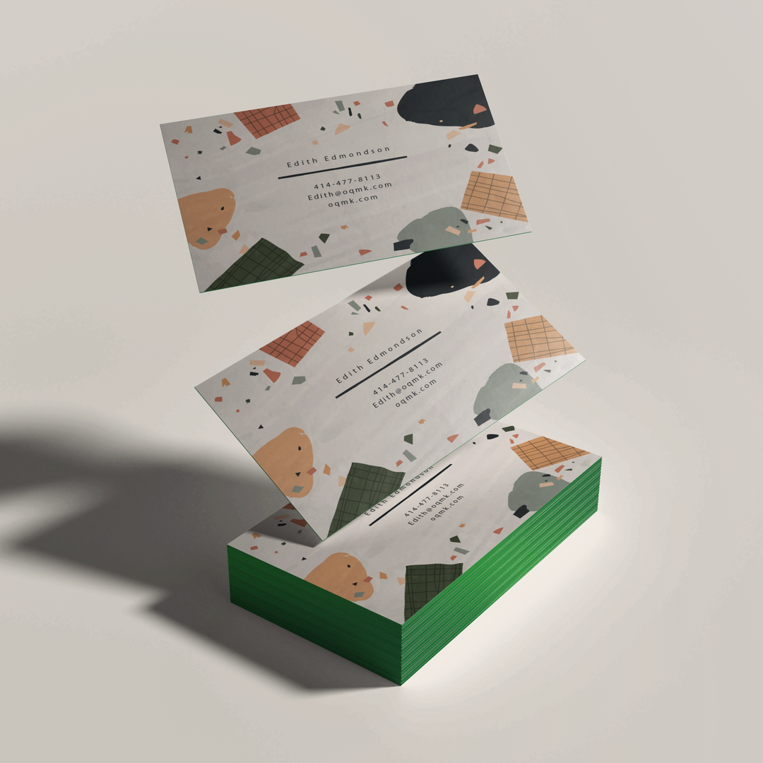 metallic green edge business card