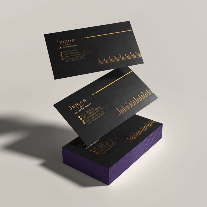 Purple edge business cards